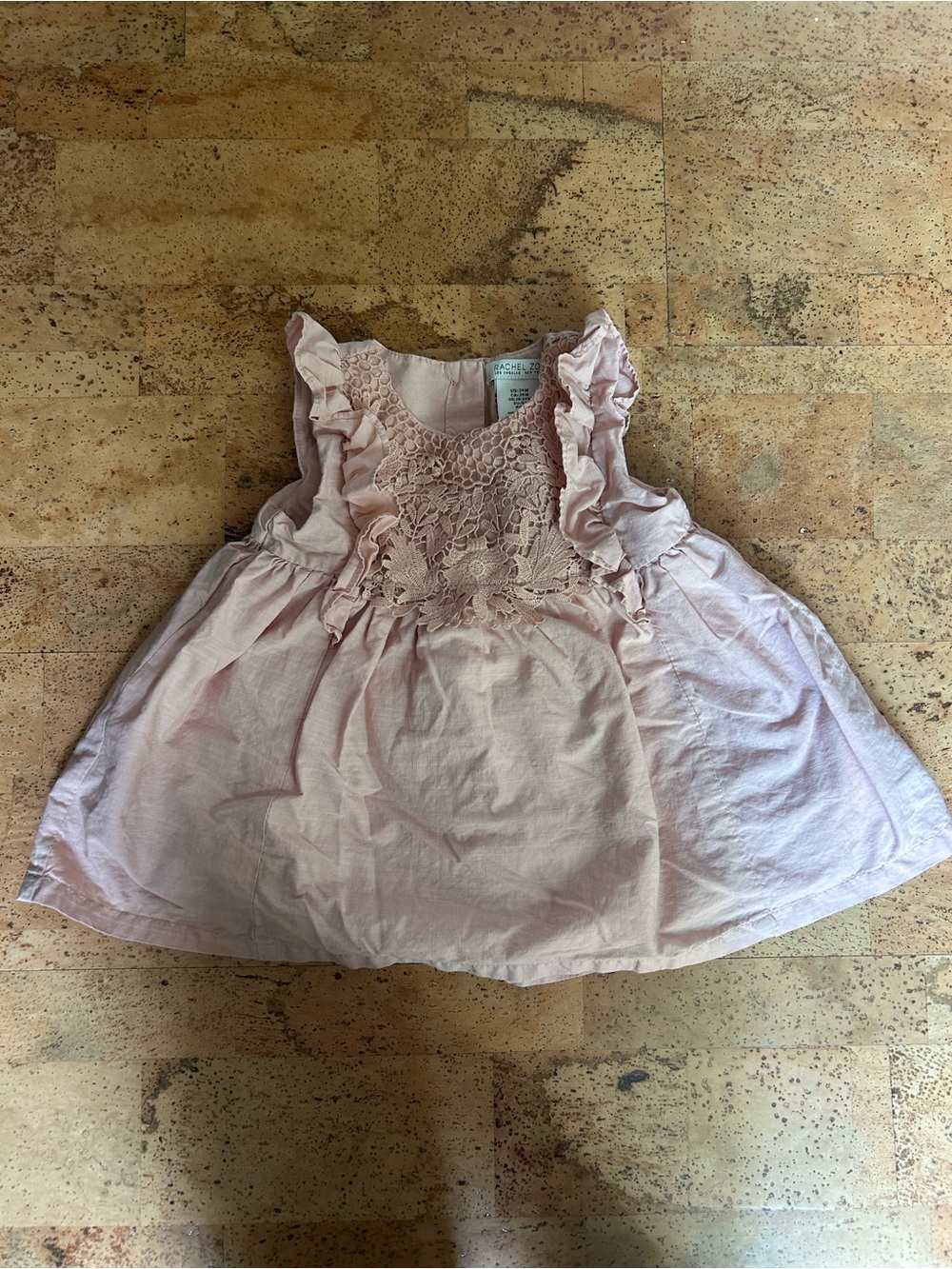 Rachel Zoe Sleeveless Pink Baby Dress with Crochet Front